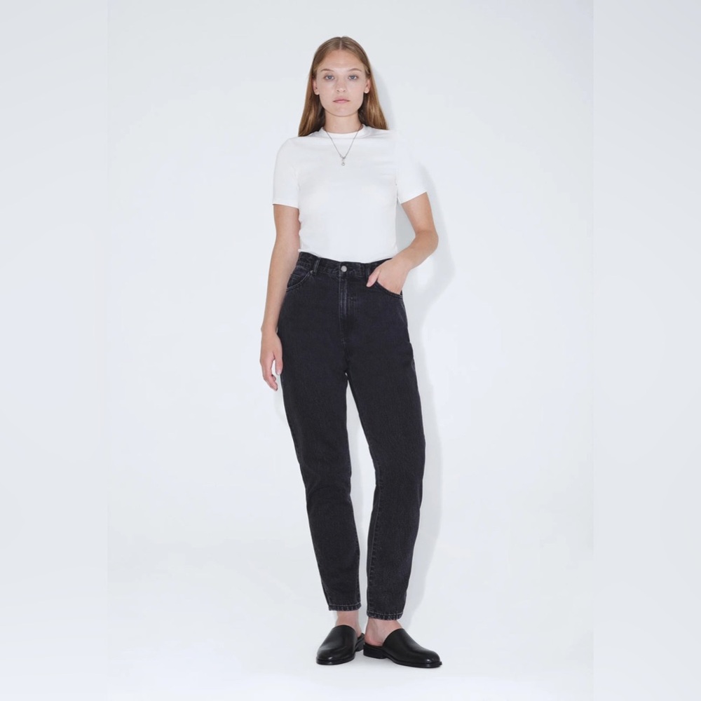 Dr Denim Size 27/30 Nora High Rise Tapered Cropped Mom Fit Jean in Retro Black